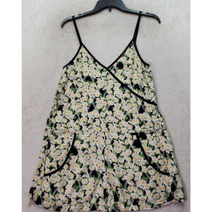 French Connection Romper Women Sz 2 Multi Floral Viscose Sleeveless Wrap V Neck‎